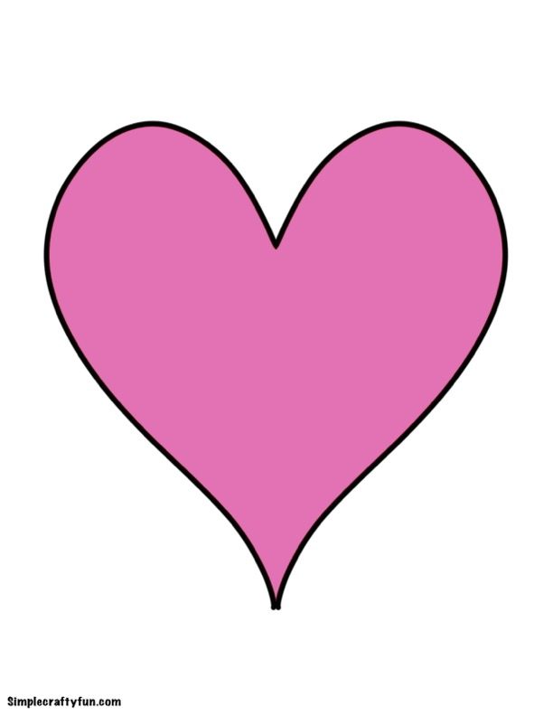 large pink heart template printable
