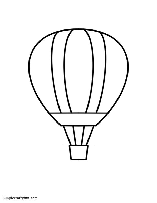 large hot air balloon for crafts or coloring