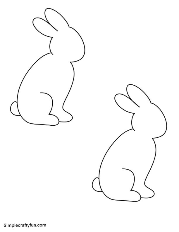 Medium Side Bunny Outline free printable