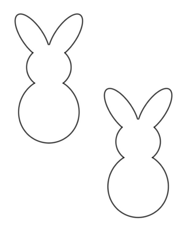 medium Peep shaped bunny template free printable 