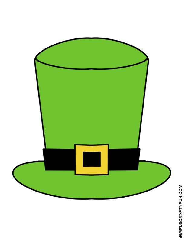 free printable St Patricks Day Hat Large Color