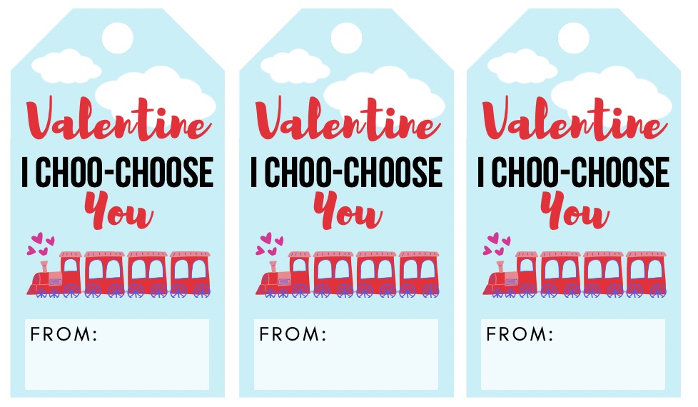 free printable train Valentine