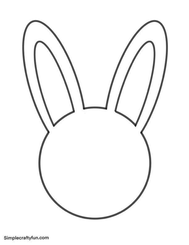 large free printable bunny head template for crafts