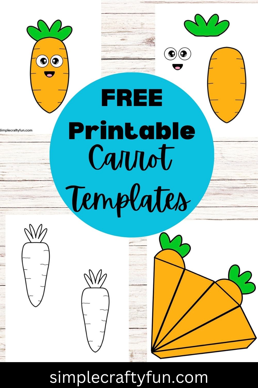 carrot templates for kids crafts for Easter or spring
