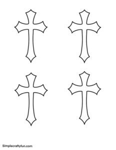 free printable pointed cross outline in small size