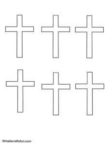 smallest size free printable thin cross outline