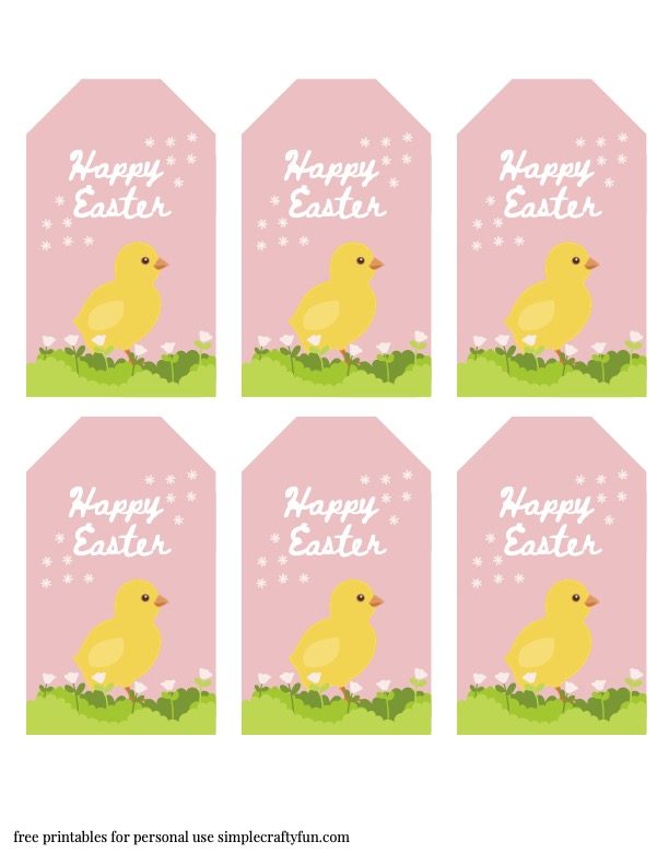 free printable Happy Easter Chick Tag