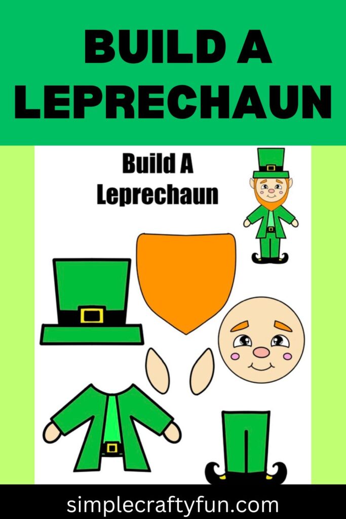 Free printable build a leprechaun paper craft