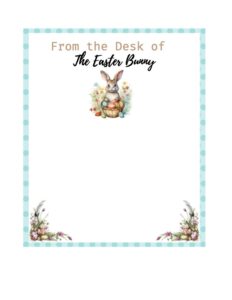 9 Letters From The Easter Bunny - Easter Bunny Letter Desk Of Bunny Blank 232x300 