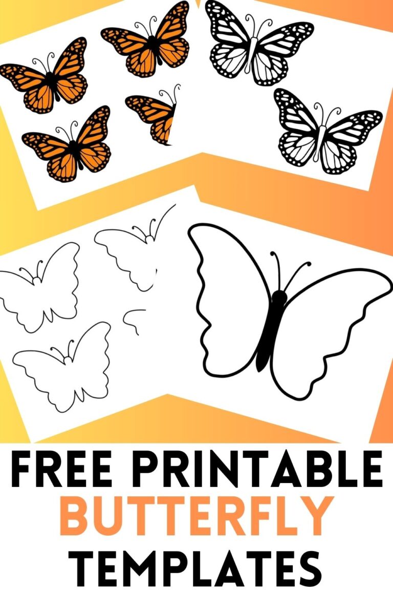 Free Printable Butterfly Templates for Crafts and Coloring