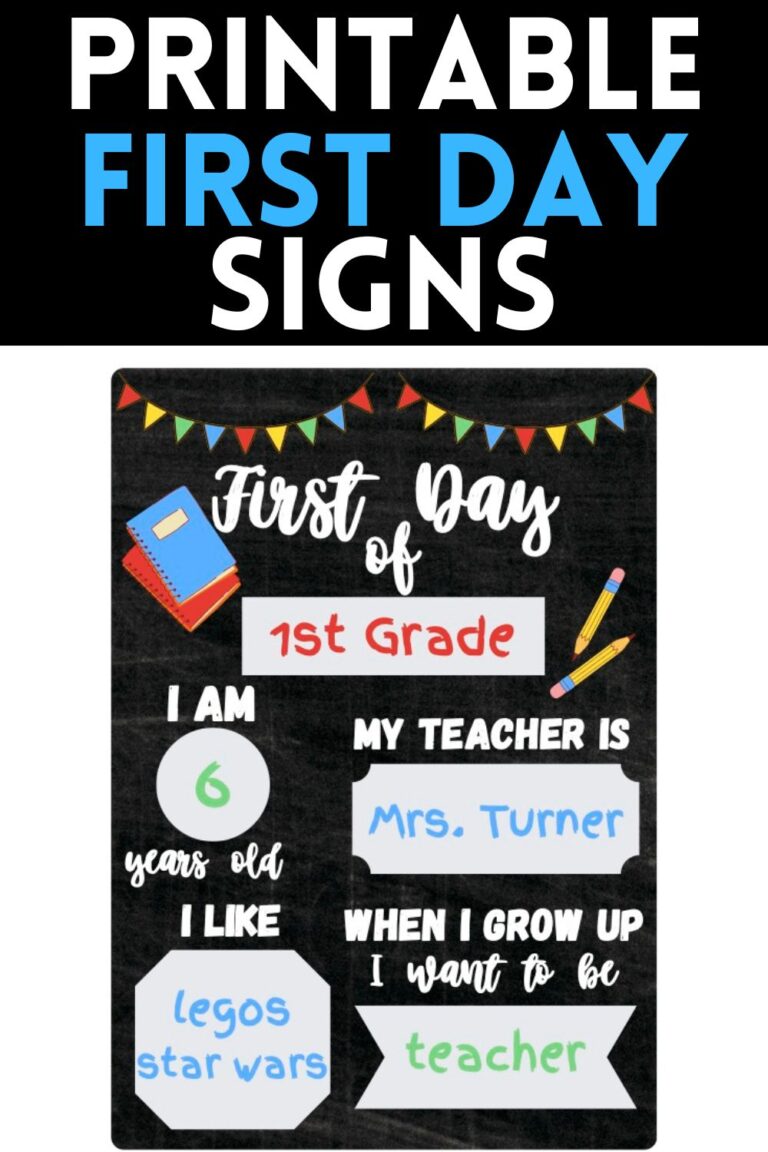 First Day of School Chalkboard Free Printables