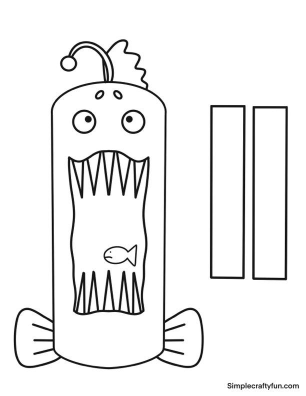 big mouth coloring anglerfish puppet