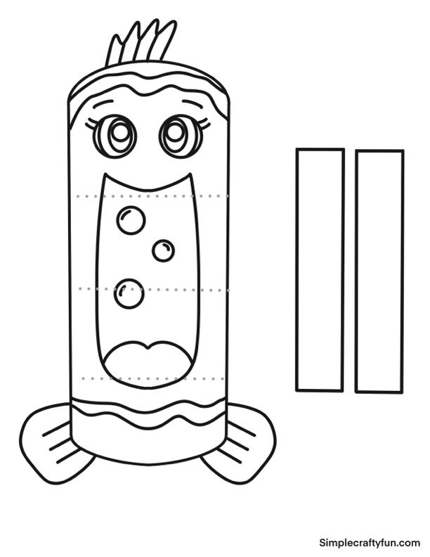 coloring clown fish big mouth puppet