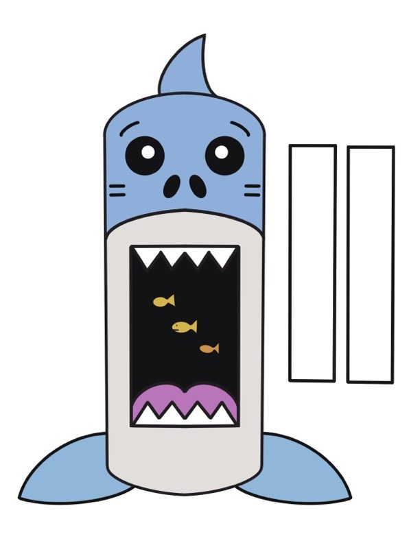 shark hand puppet printable