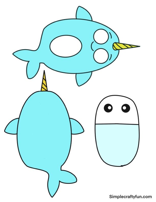 free printable narwhal moving eye template