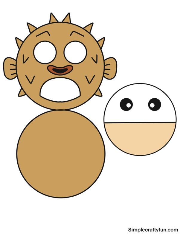 pufferfish moving eye animal template printable