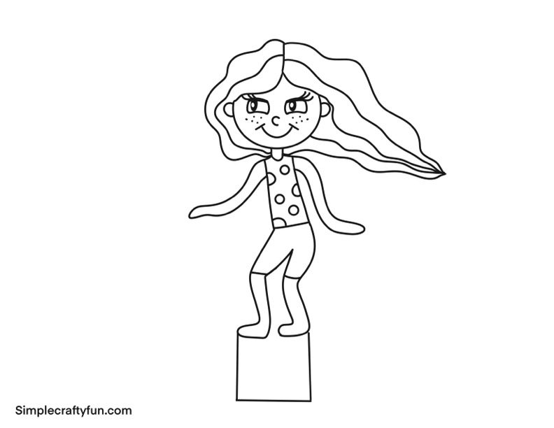 printable surfer girl craft template